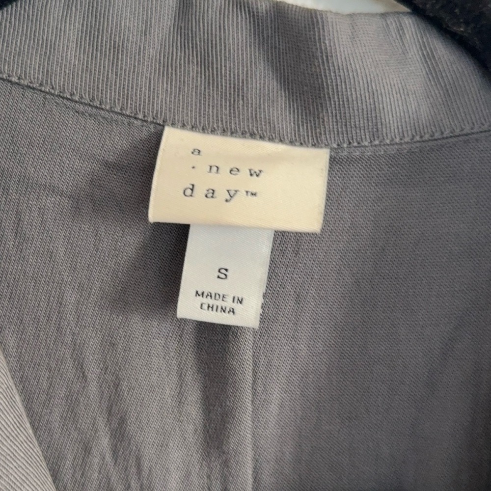 A New Day Gray Belted Button Front Midi Shirt Dress Women's Sz S - Picture 3 of 14
